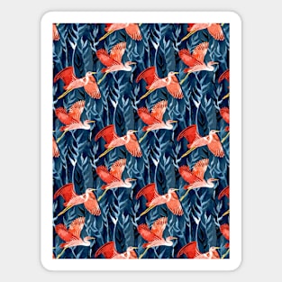 Birds and Reeds in Red and Blue Magnet